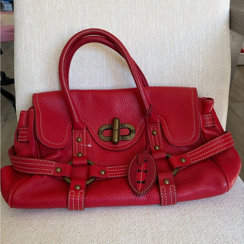Luella Red Leather Tote Bag - Picture 3 of 9